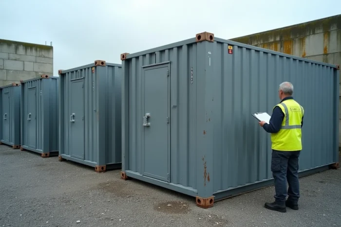 Rangée de conteneurs de stockage de 4m3 dans un centre de self-stockage extérieur