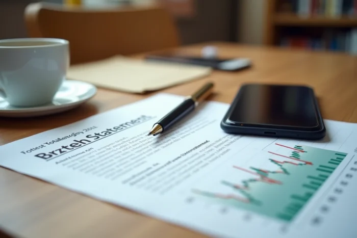 Relevé actionnarial TotalEnergies posé sur un bureau avec stylo et smartphone affichant les cours boursiers